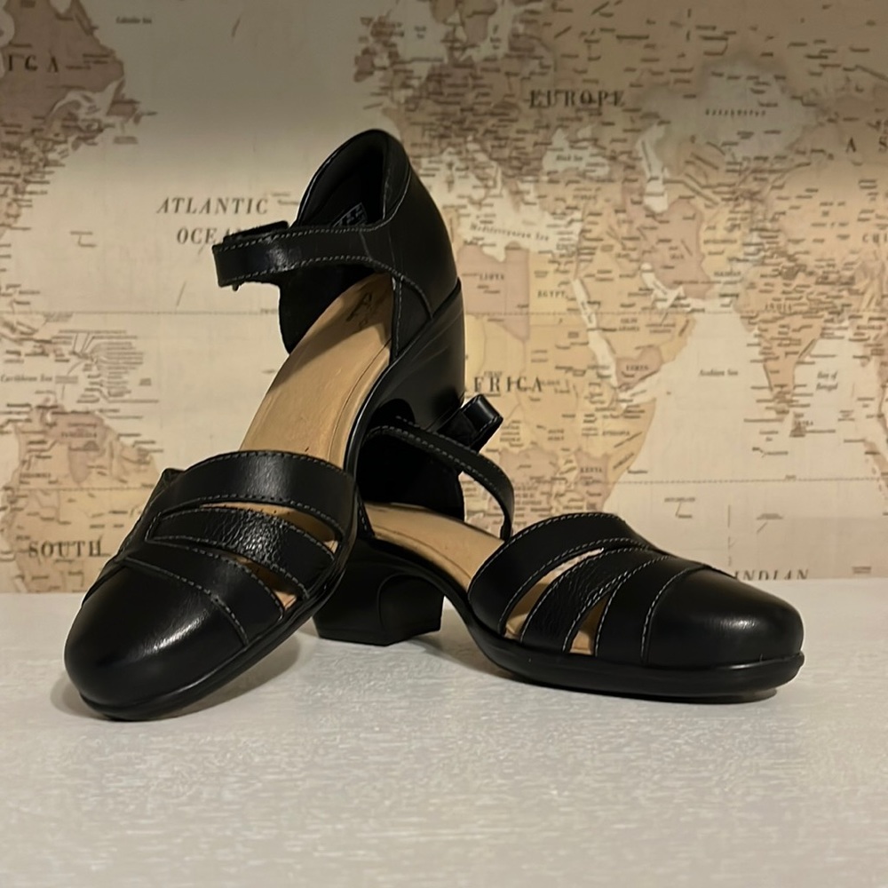 Black leather by clarks